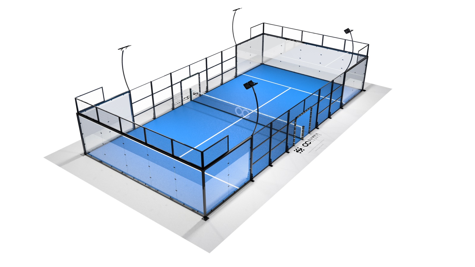 Padel court design and import render