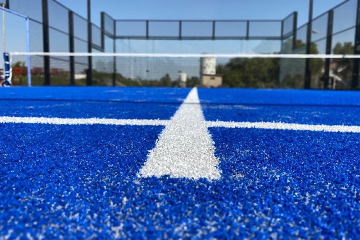 Padel court artificial turf and line markings